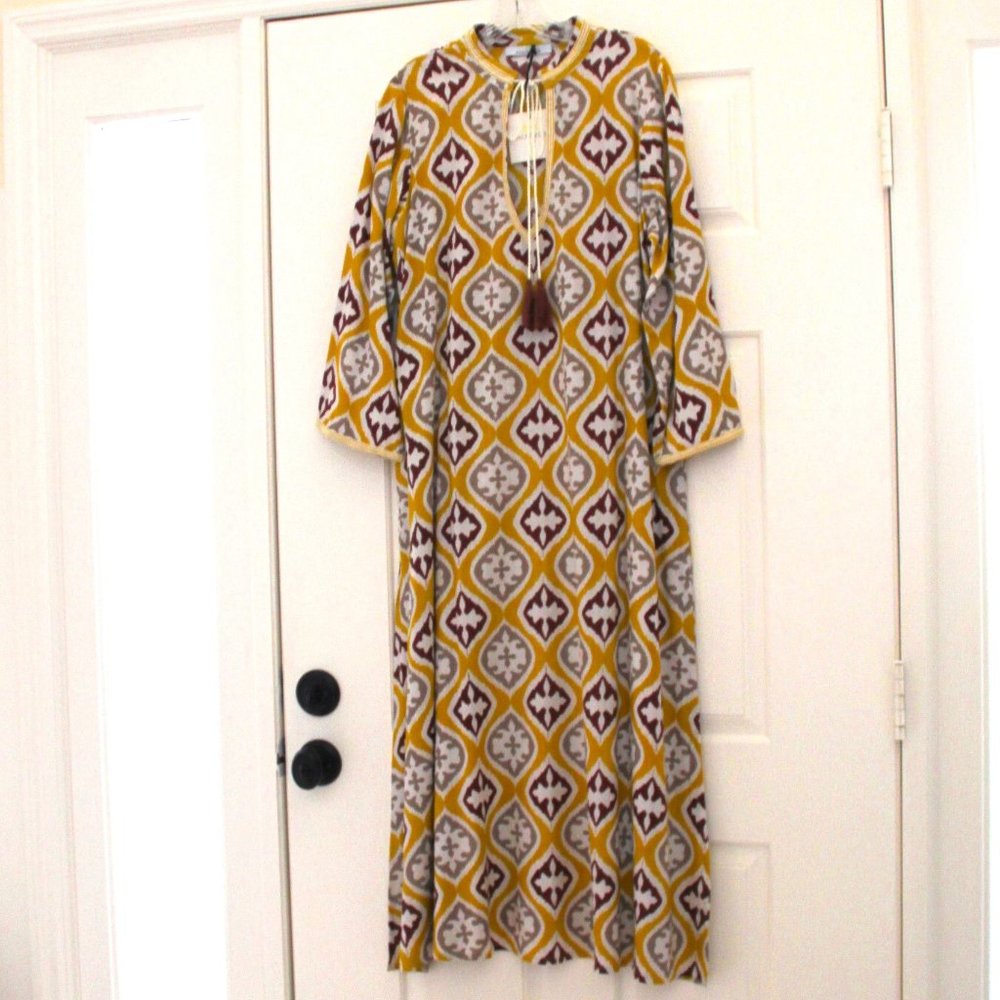 Summer Brand New Striking Print Kaftan Style Dress Summer Resort Beach Pool OS